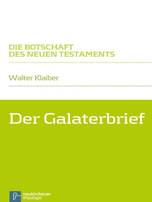 cover image of Der Galaterbrief